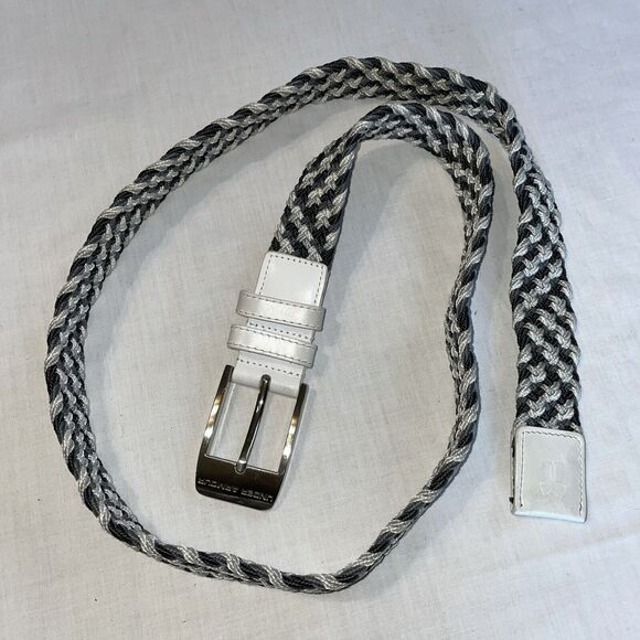 Under Armour Stretchy Belt Men’s Size 45” Gray White Fabric Adjustable Buckle - Picture 1 of 12